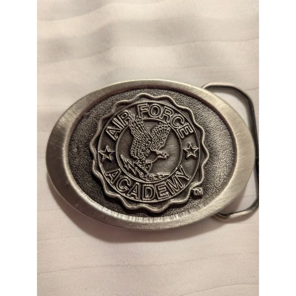 Vintage‎ GAP Belt Buckle Air Force Academy USA 90s Collegiate Pewter Oval Buckle